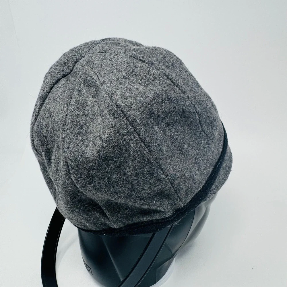 Vintage Goorin Bros Gray Wool Blend Flat‎ Cap Hat Medium Crown Logo